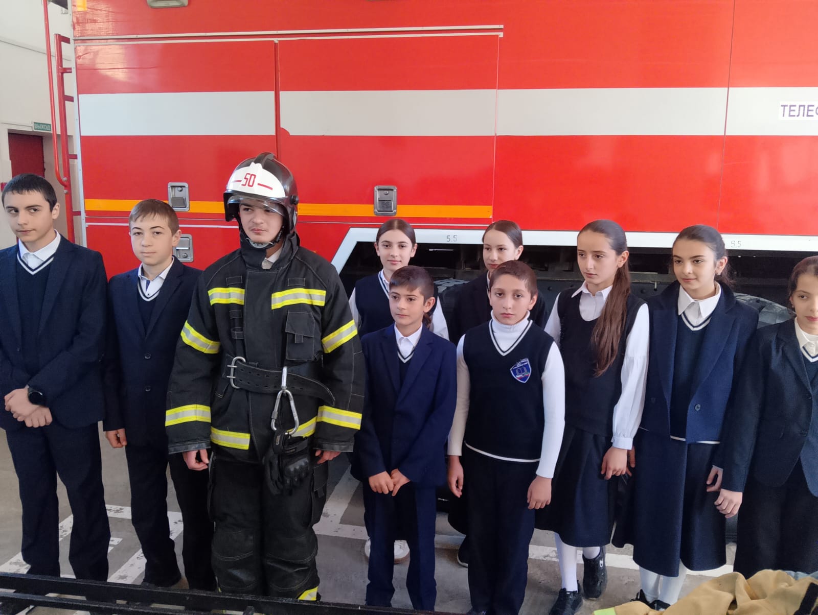 Школьники села Курукал Ахтынского района в гостях у пожарных ПЧ-50